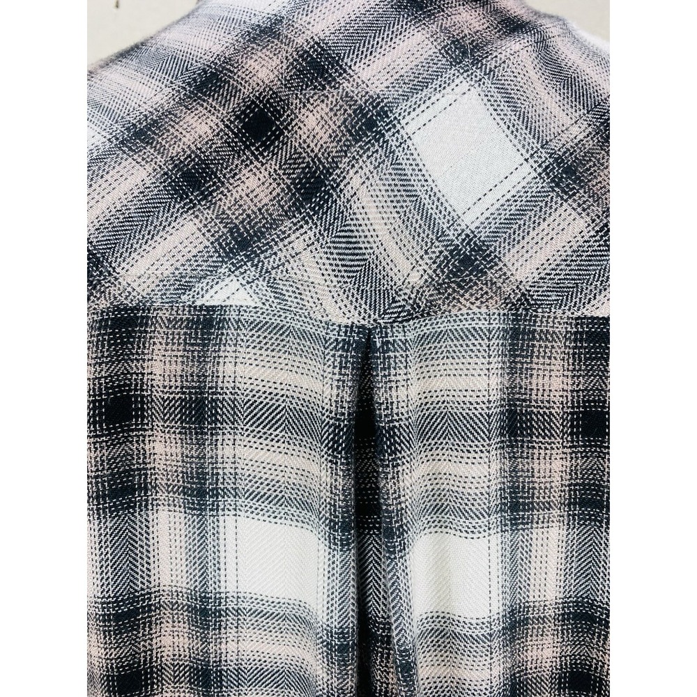 Rails Hunter Plaid Shirt size M Ivory Coal Blush Long Sleeve Button Down - Picture 7 of 14